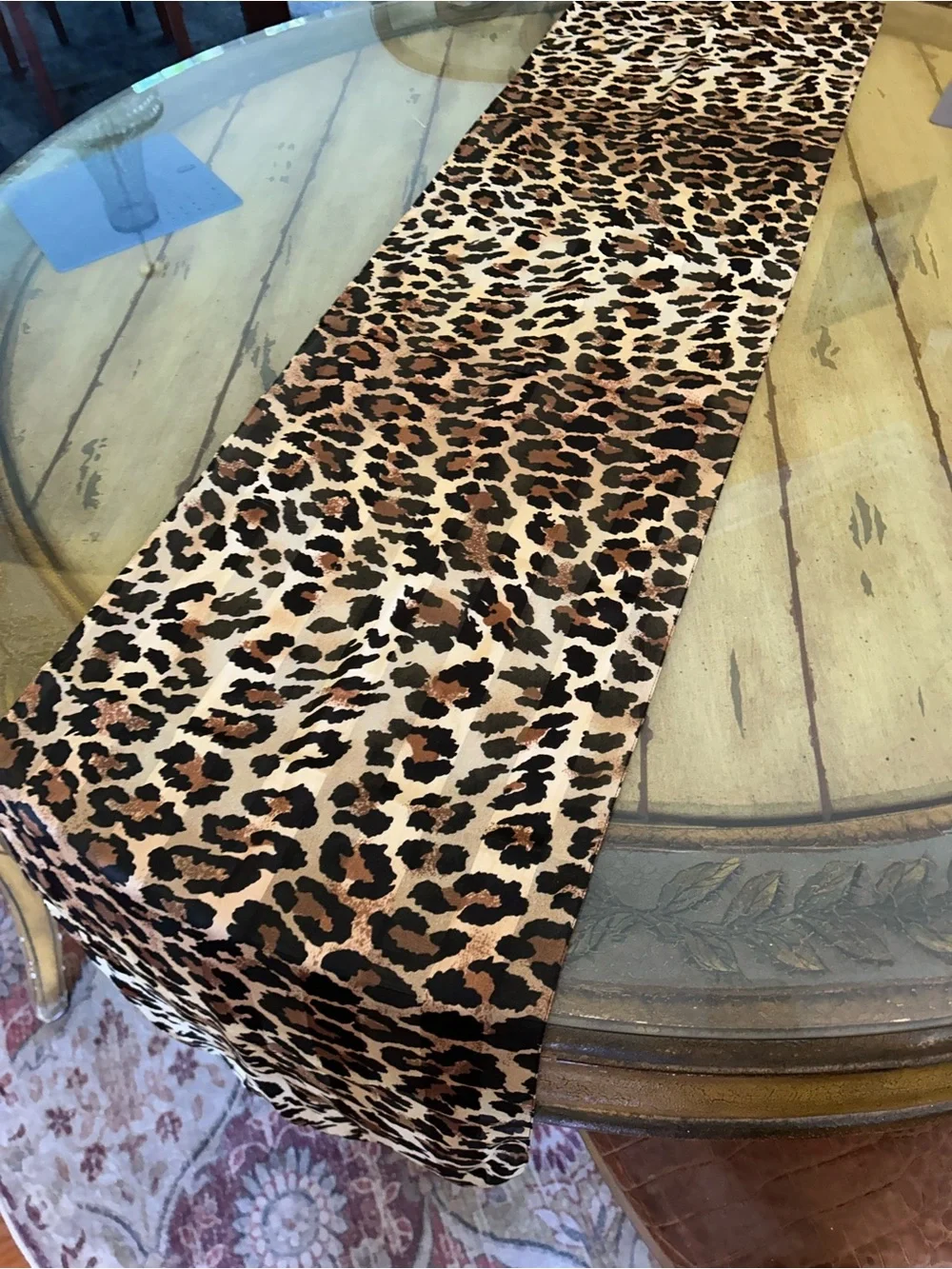 Leopard Print Scarf in Brown and Black 13“ x 56“ made in Italy